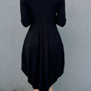 Bamboo Midi Dress-Black